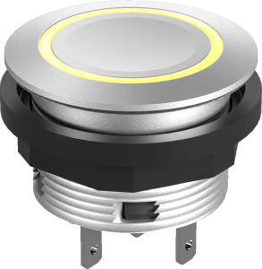 SCTLRYF0226 Yellow LED Pushbutton IP67 bezel DNV 22.3mm 1 CO 16mm SCTLRYF0226 Product Image