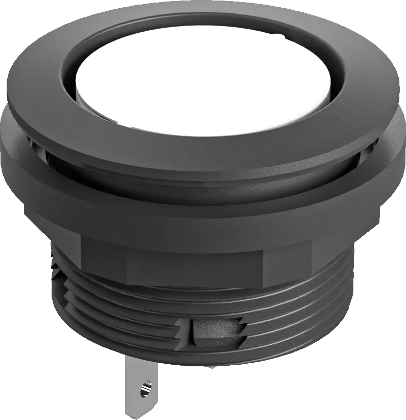 Pushbuttons & Switches IP67 Round Panel Pushbutton 22.3 mm Black