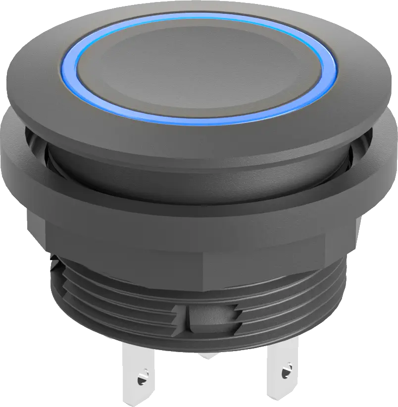 industrial illuminated pushbutton IP67 DNV 22.3mm 1CO Faston 16mm