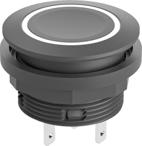 IP67 illuminated pushbutton white LED black bezel 22.3 mm compact SSWCTLRWF Product Image
