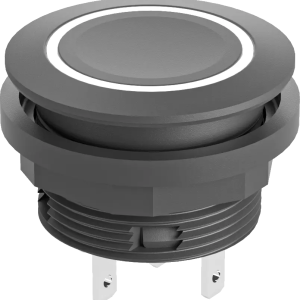 IP67 illuminated pushbutton white LED black bezel 22.3 mm compact SSWCTLRWF Product Image