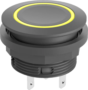 SSWCTLRYF Pushbutton LED Yellow IP67 DNV 22.3mm round black bezel SSWCTLRYF Product Image