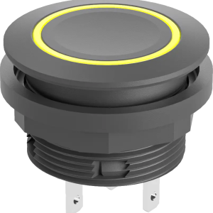 SSWCTLRYF Pushbutton LED Yellow IP67 DNV 22.3mm round black bezel SSWCTLRYF Product Image