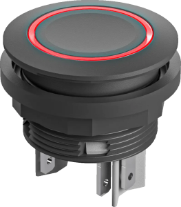 IP67 panel pushbutton red LED 24V DC 22.3 mm cutout 16 mm shallow SSWTLRRI Product Image