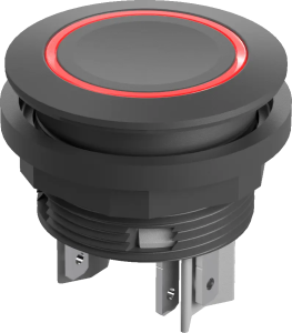 IP67 illuminated pushbutton 24 VDC red LED 2 NO 22 mm black bezel SSWTLRRII Product Image