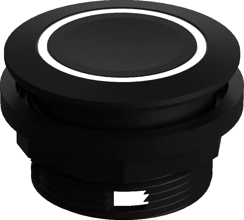 IP67 illuminated pushbutton switch round 22.3 mm black white LEDs