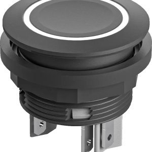 illuminated IP67 pushbutton 22.3 mm 24 V DC NO Faston black bezel SSWTLRWI Product Image
