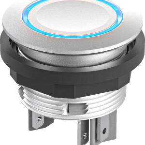 Blue LED Pushbutton 24 V DC IP67 22.3 mm Cutout 2NO Faston Wiring STLRBII Product Image