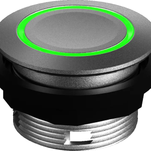 IP67 Round Illuminated Pushbutton Green LED Silver 22 mm Mounting STLRG Product Image