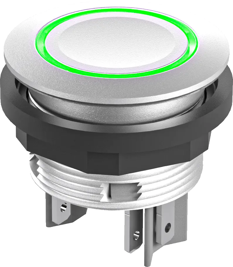 STLRGII0201 Illuminated Momentary Pushbutton, Grey Bezel