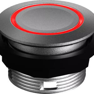 IP67 illuminated red LED pushbutton 22.3mm dia silver bezel mount STLRR Product Image
