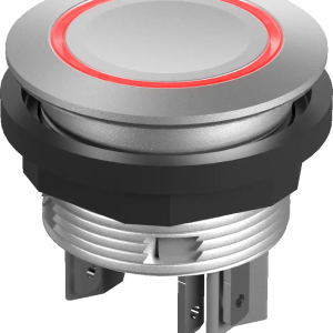 Illuminated Pushbutton IP67 24 Volt DC Red LED 22.3 mm 2NO Silver STLRRII Product Image