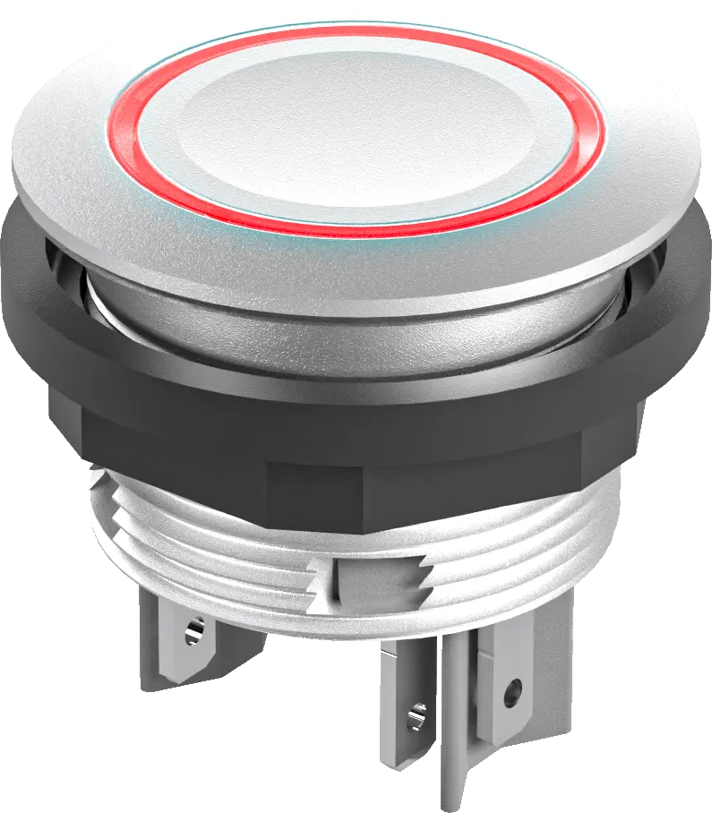 STLRROI0041 Illuminated Red Pushbutton 22.3mm Cutout