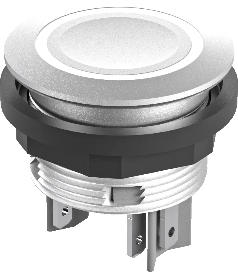 IP67 white LED pushbutton switch 24 V DC 22.3 mm cutout 1 NO IP67