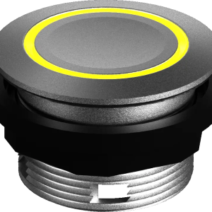 STLRY Illuminated Pushbutton Head IP67 Yellow LED Silver Bezel UK