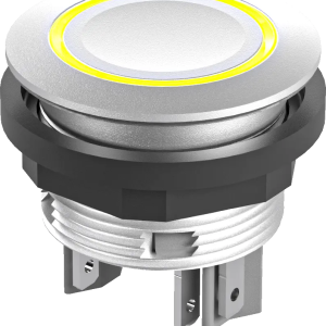 compact yellow IP67 indicator switch round silver bezel LED panel STLRYOI Product Image