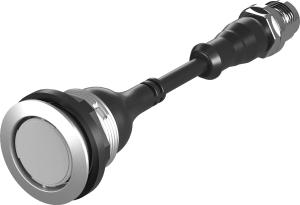 M12 pushbutton switch IP67 silver bezel 1 NO 125V DC PUR cable UK STOI_M02 Product Image