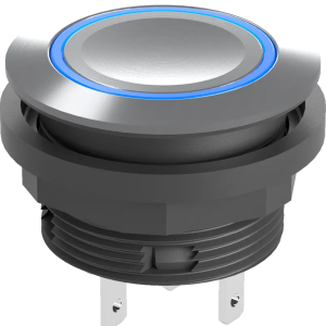 SVACTLRBF1108 Pushbutton Blue LED Stainless Steel IP67 Faston 1CO