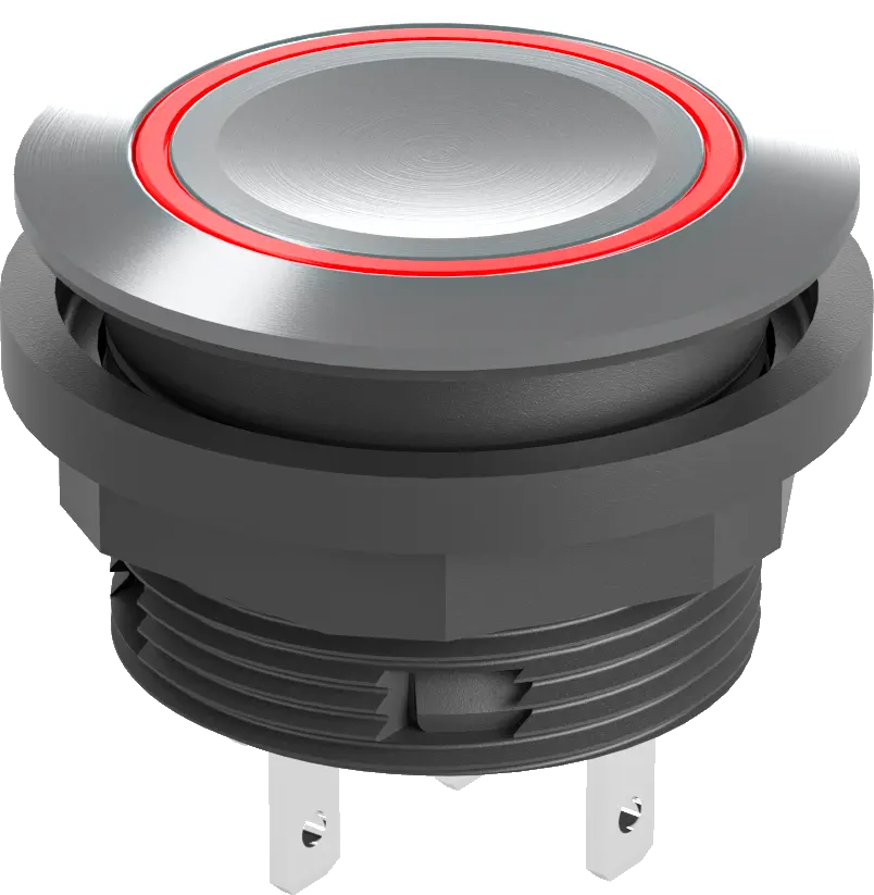 SVACTLRRF0202 LED Pushbutton Switch IP67 Red Marine Stainless DNV
