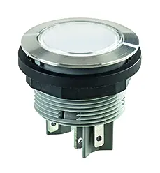 IP67 Illuminated Pushbutton 24V DC 22.3mm 1NO LED AgNi Faston LED SVATLOI Product Image