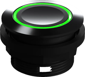 stainless steel illuminated pushbutton IP67 22.3mm green LED UKCA SVATLRG Product Image