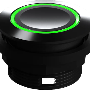 stainless steel illuminated pushbutton IP67 22.3mm green LED UKCA SVATLRG Product Image