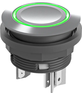 SVATLRGI0226 Green LED Pushbutton IP67 24V DC Stainless 22mm ring SVATLRGI0226 Product Image