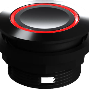 Round Illuminated Stainless Steel Pushbutton IP67 22.3 mm Red LED