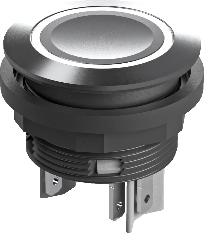 SVATLRWOI0043 LED Pushbutton 24V NO stainless ring IP67 white HMI