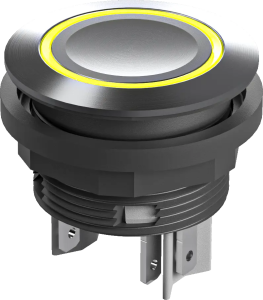 illuminated pushbutton switch IP67 stainless steel yellow LED 24V SVATLRYI Product Image