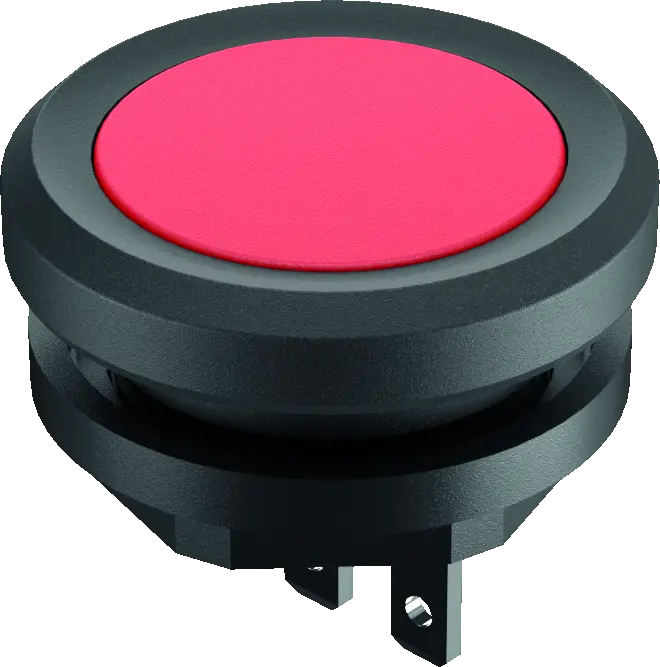 YKTRF Pushbutton Head Red IP69K 16.2 mm Cutout 1 NO 35V DC Faston