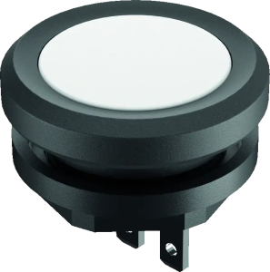 YKTWF Pushbutton Head White NO 16.2mm IP69K Round Black Bezel HMI YKTWF Product Image