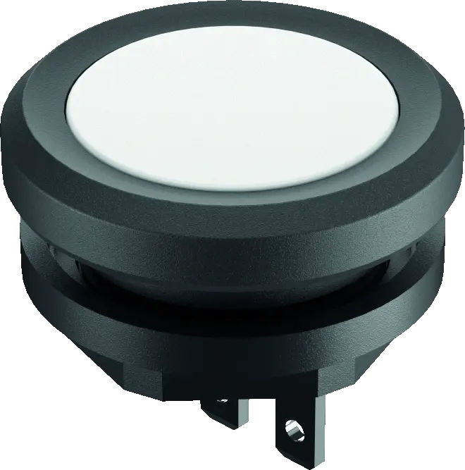 YKTWF Pushbutton Head White NO 16.2mm IP69K Round Black Bezel HMI