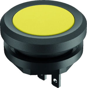 YKTYF Pushbutton Head Yellow IP69K 16 mm Depth NO Faston Terminal YKTYF Product Image