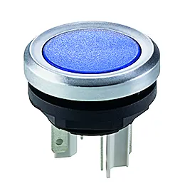 industrial panel pushbutton switch blue IP67 16.2 mm NO Faston DC YMTB Product Image