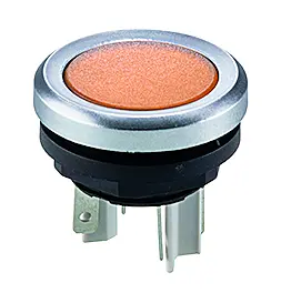 Yellow Round Pushbutton IP67 16.2 mm Cutout 18 mm Depth 1NO 35VDC YMTY Product Image