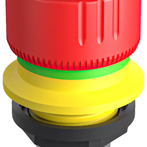 YPVOO_AU E Stop Pushbutton Pull 2NC IP69K 16 mm head yellow bezel