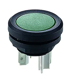 mYnitron pushbutton switch green round 16.2 mm IP67 1NO Faston DC YTG Product Image