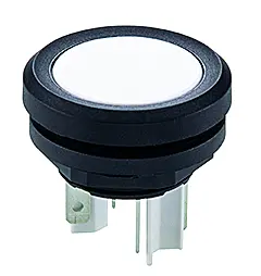 IP67 pushbutton switch 16.2 mm cutout 1 NO 35 V DC Faston tabs UK YTGW Product Image