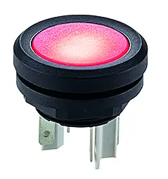 IP67 illuminated pushbutton red LED 16.2 mm cutout Faston NO 35 V YTLR Product Image