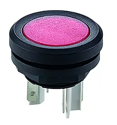 IP67 round pushbutton red actuator black bezel 16.2 mm cutout 1NO YTR Product Image